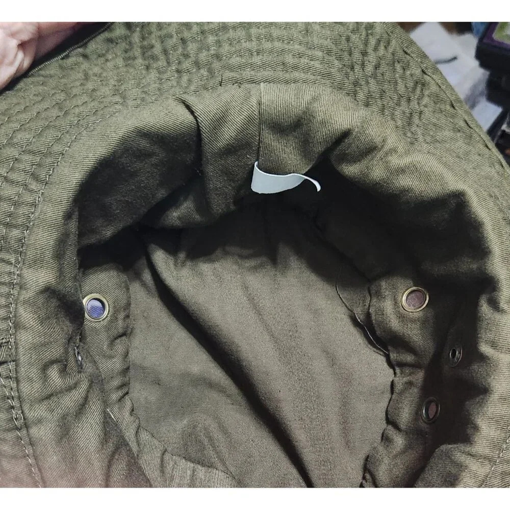 Olive Green Boonie Hat With Adjustable Strap & Ventilation Eyelets - Picture 7 of 7